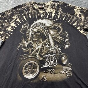 Skull Shirtz Men 2XL Shirt Motorcycle‎ Skelton Double Side studded Chopper